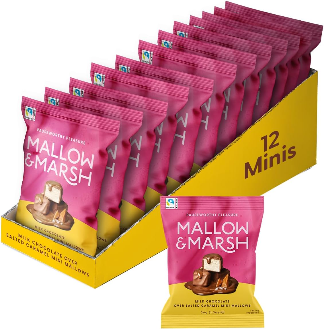 – Milk Chocolate over Salted Caramel Mini Mallows – Multipack 12 x 36g