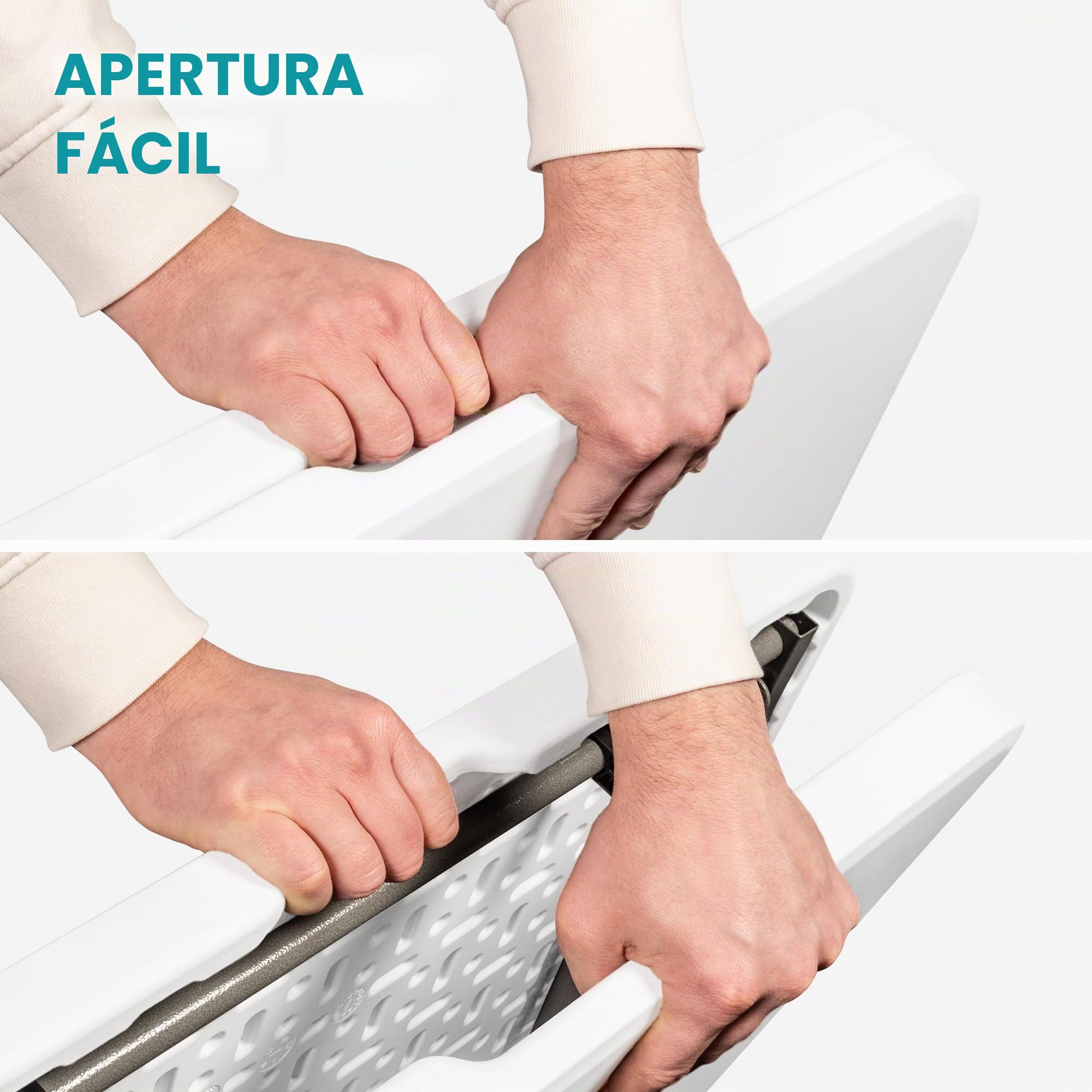 SKYLANTERN - Mesa Plegable Mesilla Tablero (120 cm, rectangular, color blanco, altura ajustable, 6 personas, 120 x 60 x 74 cm, de HDPE de alta densidad, grosor 3,5 cm)