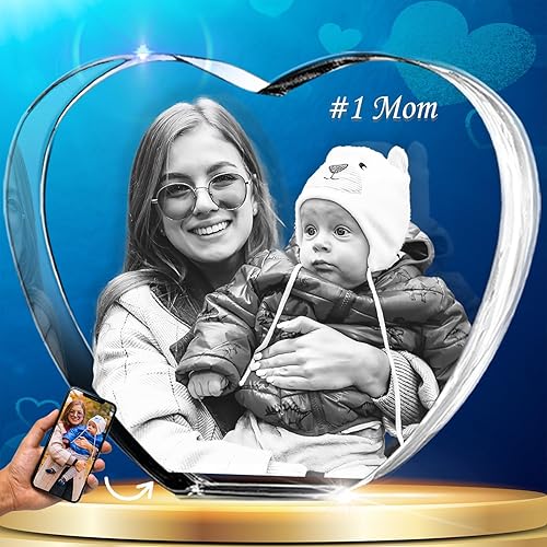 Miniatura 9 de Captur3D - Foto de corazón de cristal 3D personalizado con imagen grabada y mensaje regalo para cumpleaños boda recuerdo día de la madre San