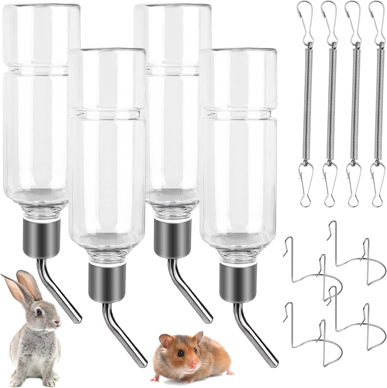 Beverino Automatico Per Conigli E Criceti - Bottiglia Da 350ml Con Beccuccio In Acciaio - Foto 5