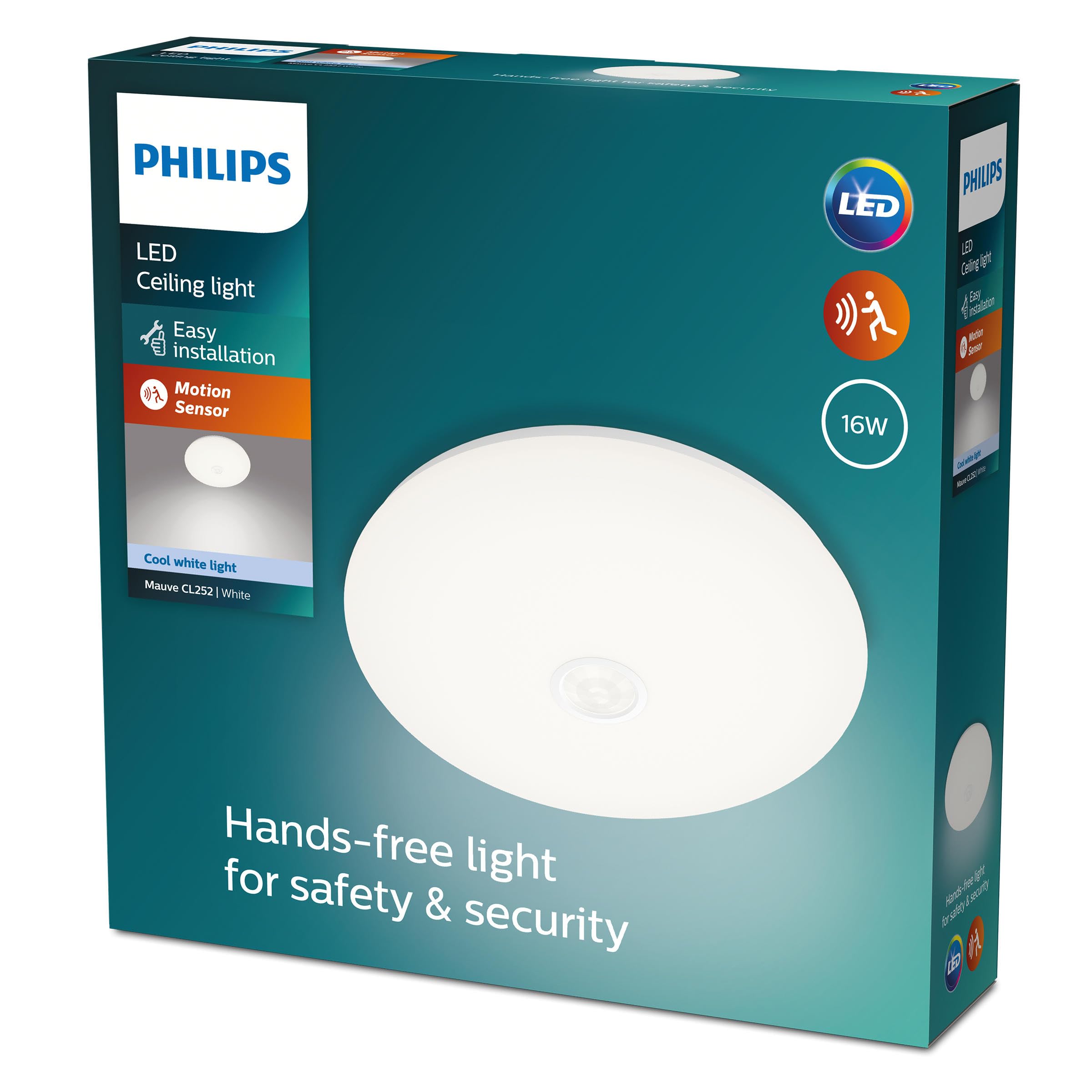 Philips Mauve Hareket Sensörlü Yuvarlak Tavan Lambası 16W 4000K Gün Işığı