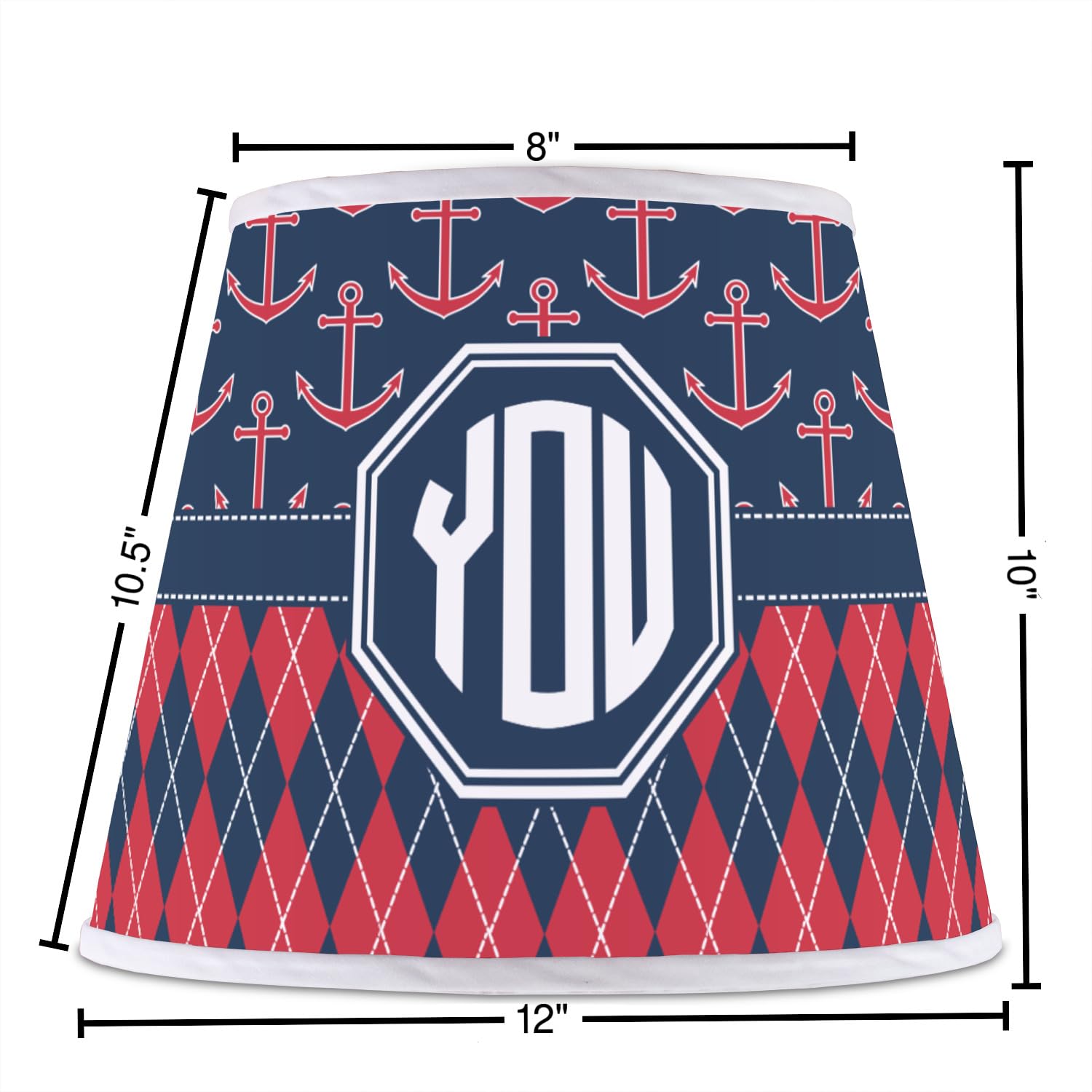 YouCustomizeIt Personalized Anchors & Argyle Empire Lamp Shade