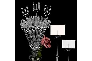 KIMOBER Gift Card Holder Stand, 100pcs Floral Plastic Place Card Holder