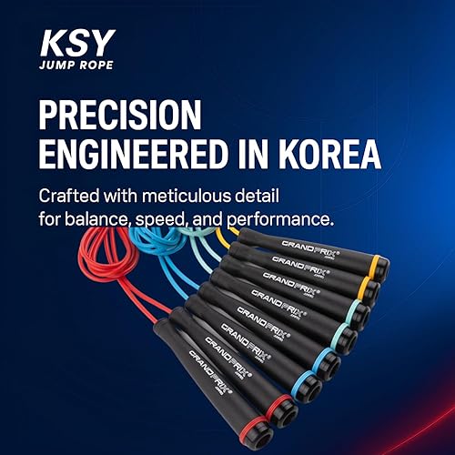 Miniatura 8 de Cuerda de salto de velocidad para hombres y mujeres (serie Grand Prix Speed)  Cuerda de saltar de PVC ajustable para entrenamientos de fitness,