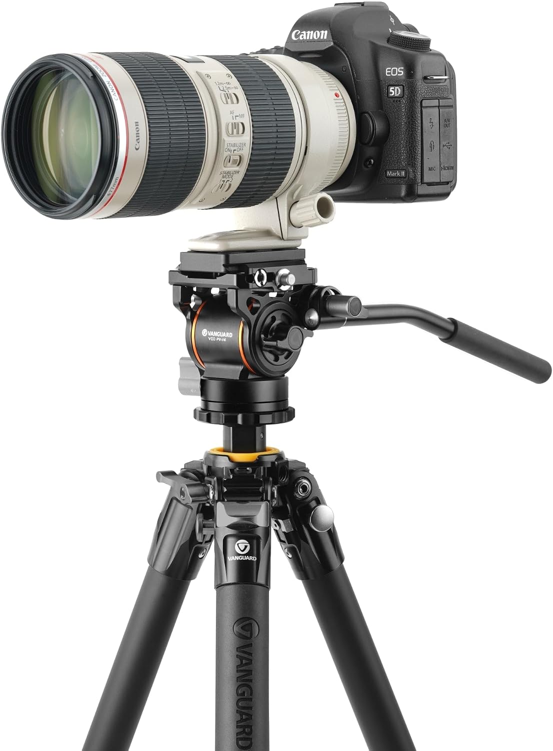 Vanguard VEO 5 264AV-14 Aluminum Tripod with Counterbalancing Video Head for Cameras, Optics & Smartphones