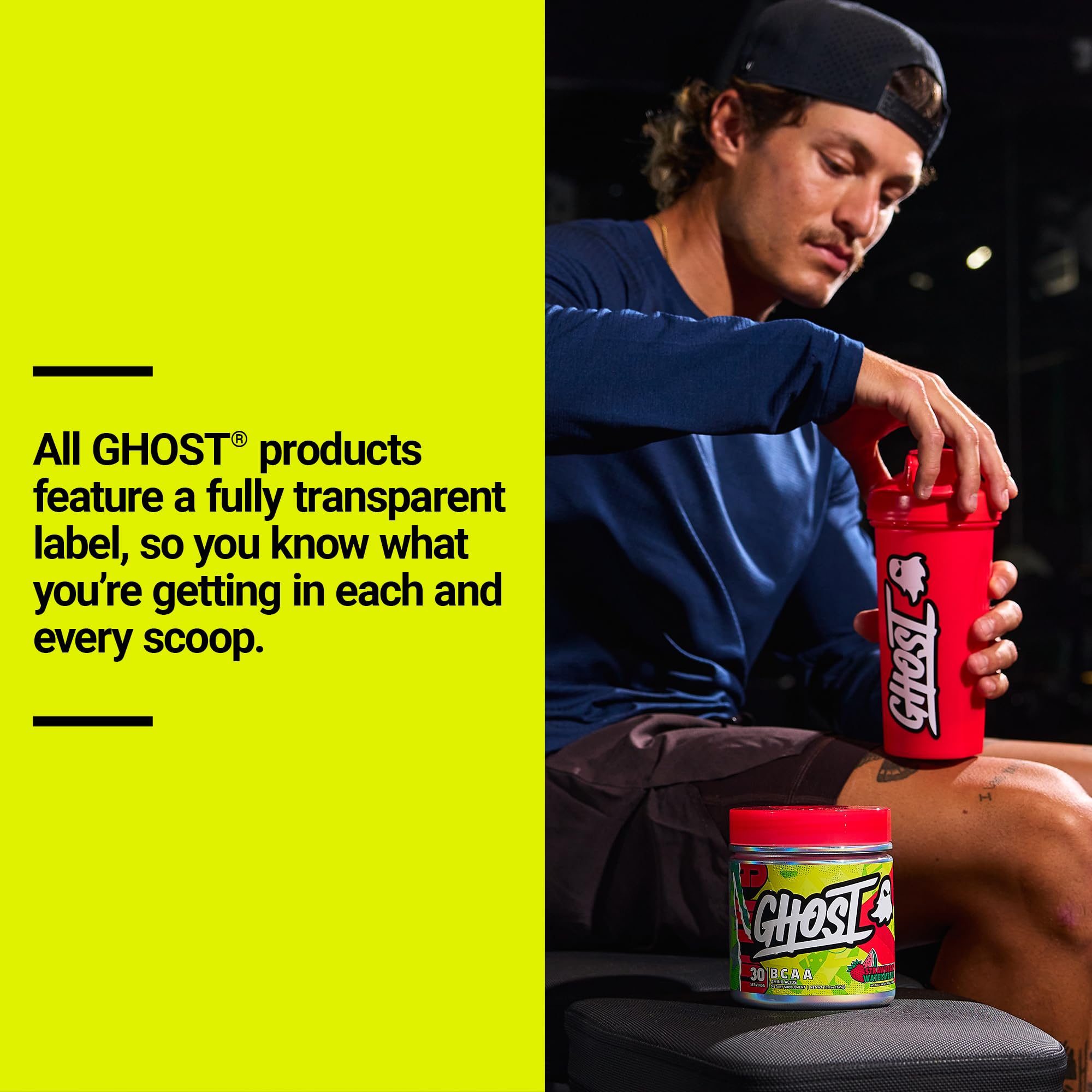 GHOST BCAA Powder Amino Acids Supplement, Strawberry Watermelon - 7G BCAA — Amazon image 5