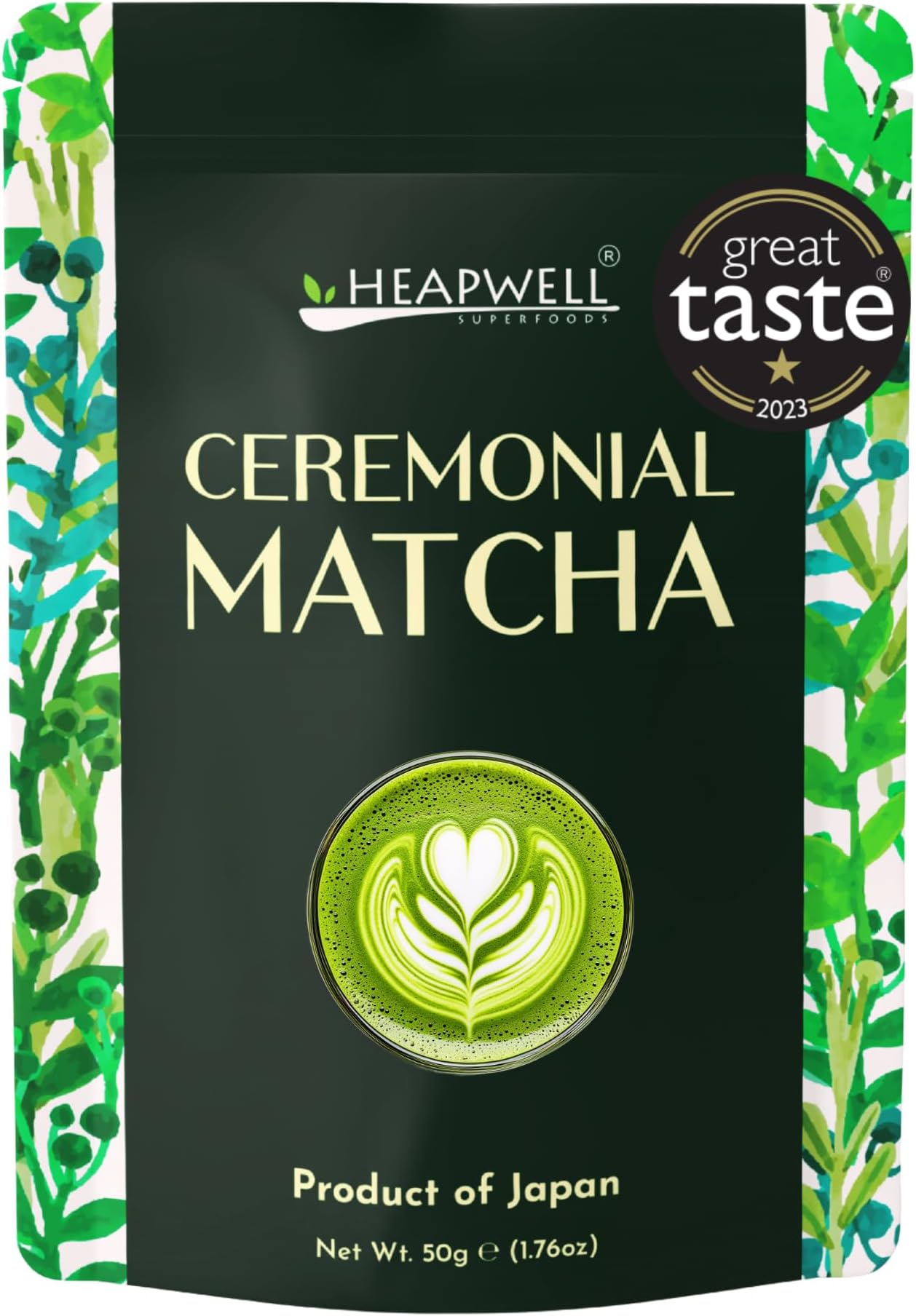Heapwell Matcha - Classic Ceremonial Grade Matcha Powder from Japan, 50g | Ideal for Lattes & Smoothies
