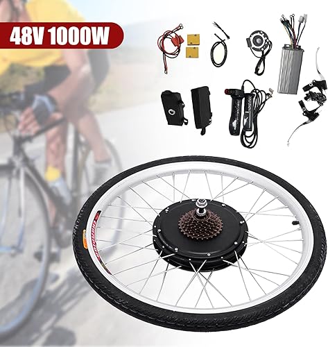 Miniatura 2 de Kit de conversión de bicicleta eléctrica impermeable de 48 V, 1000 W, rueda trasera de motor potente de 26 pulgadas, kit de motor de cubo de
