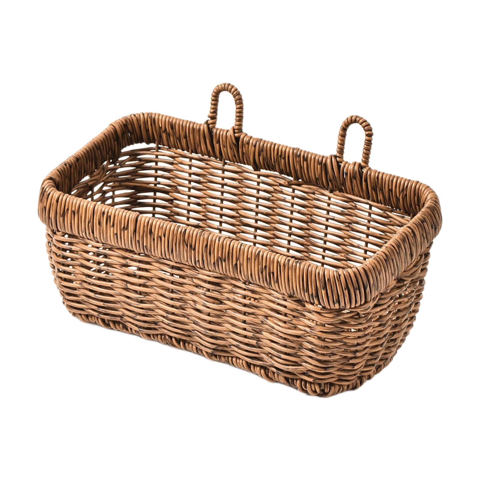 Kaeltsyn Rattan Wall Hanging Basket Artistic Storage Organiser Perfect for Living Spaces Home Organization Tool Wall Mounted Planner