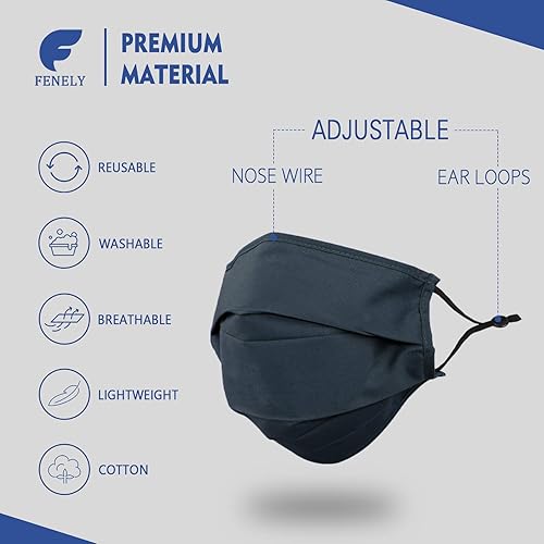 Miniatura 5 de Mascarilla facial para hombres barbudos extra grande XL máscara facial con alambre para la nariz lavable reutilizable transpirable ajustable