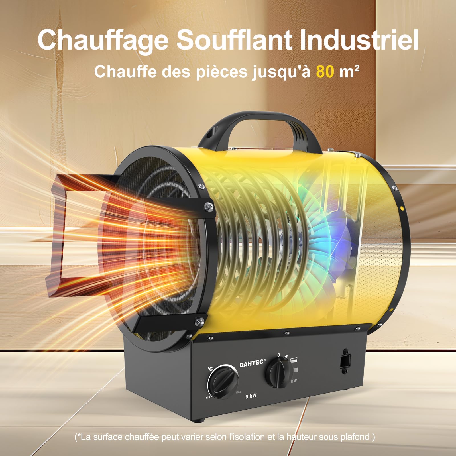 9 kW Chauffage Soufflant Industriel Radiateur Électrique 400 V