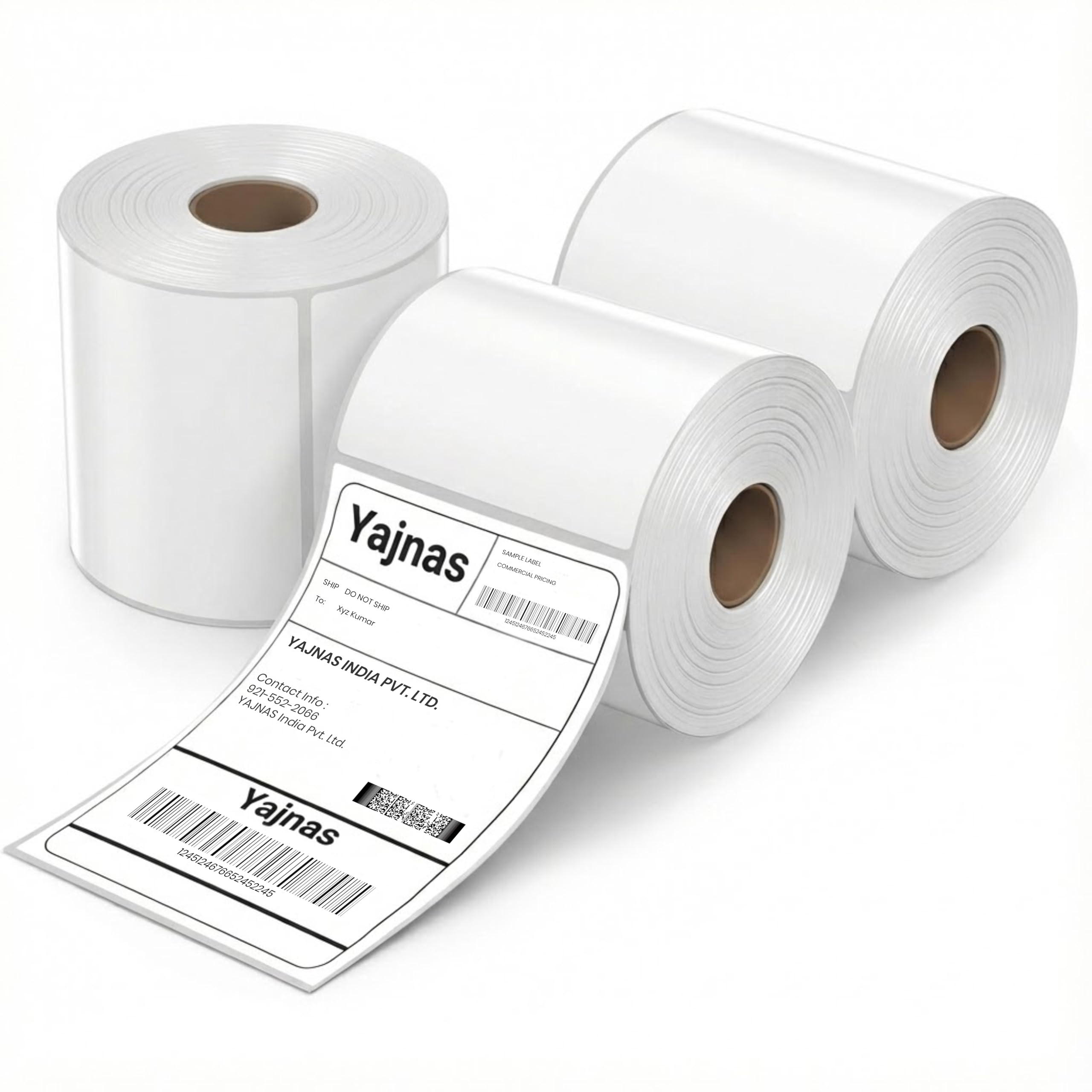 YAJNAS Paquete de 3 etiquetas térmicas de envío directo (100 x 150 mm), para impresora térmica, direcciones de código de barras, etiquetas de mensajería para comercio electrónico, 400 etiquetas por
