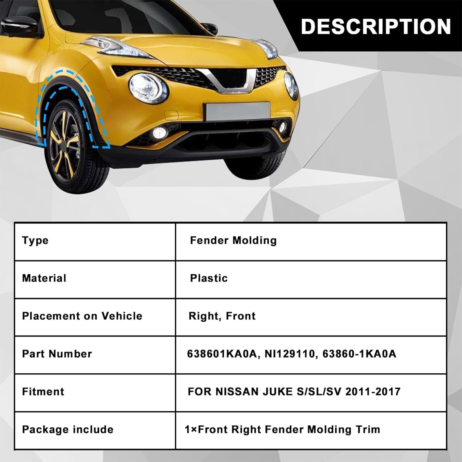 CCG BLACK DIAMOND MESH LOWER GRILL INSERTS FOR 2011 2012 2013 2014 NISSAN JUKE E - Foto 9