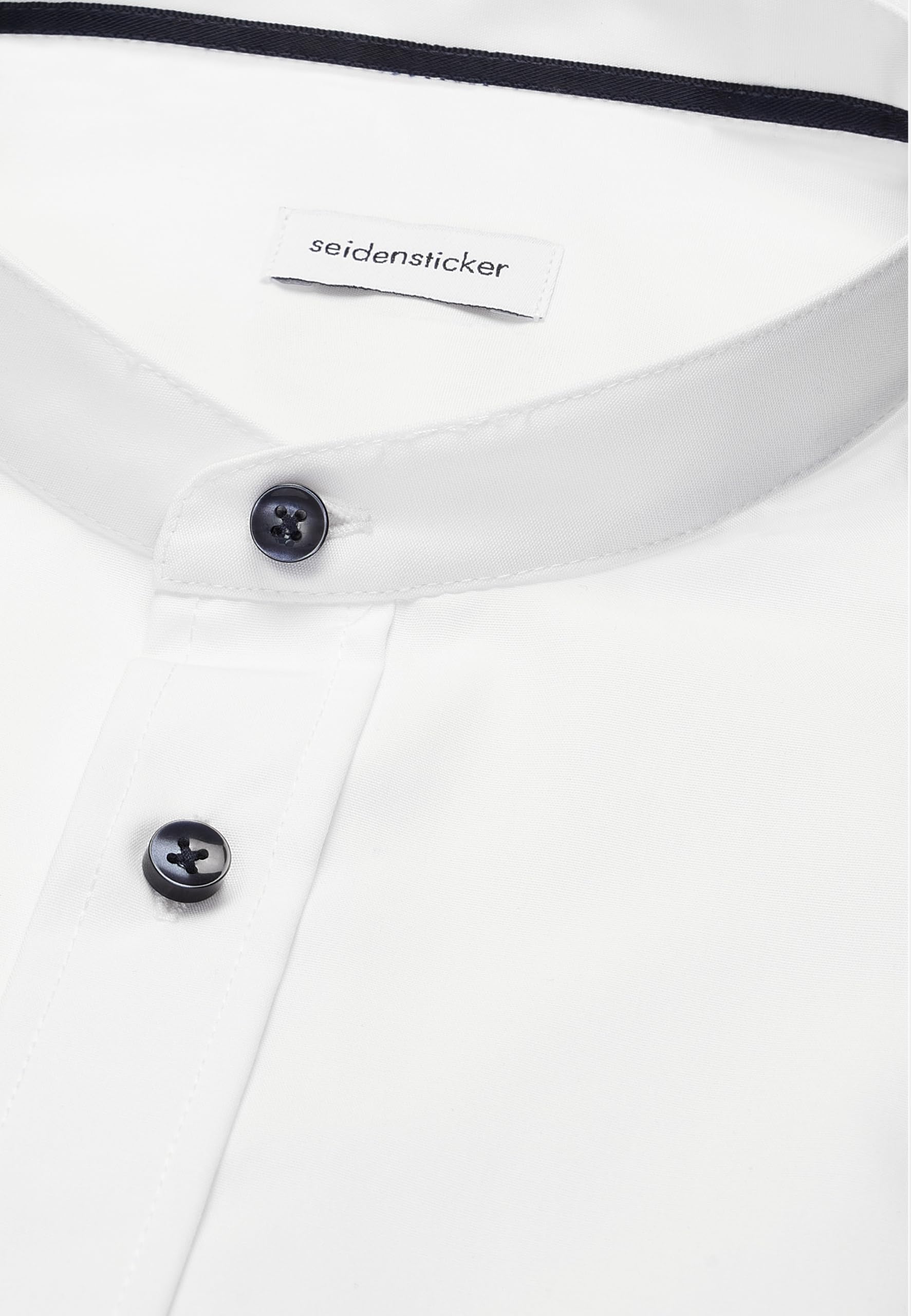 Seidensticker Herren Slim Langarm mit Stehkragen bügelfrei Businesshemd, Weiß (Weiß 1), 41