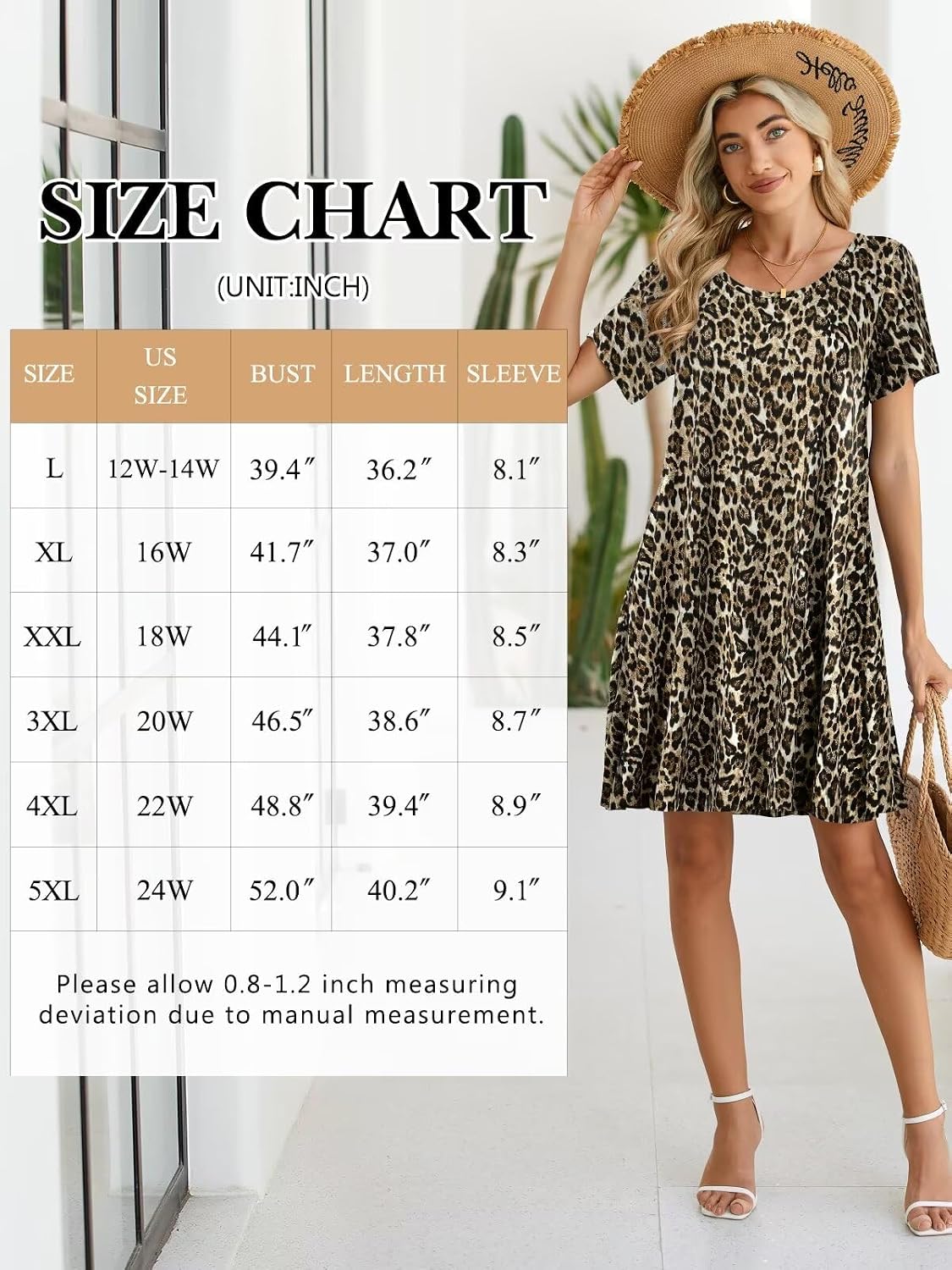 Women's Summer Loose Swing T-Shirt Dress with Pockets Short Sleeve Sundress — view 6