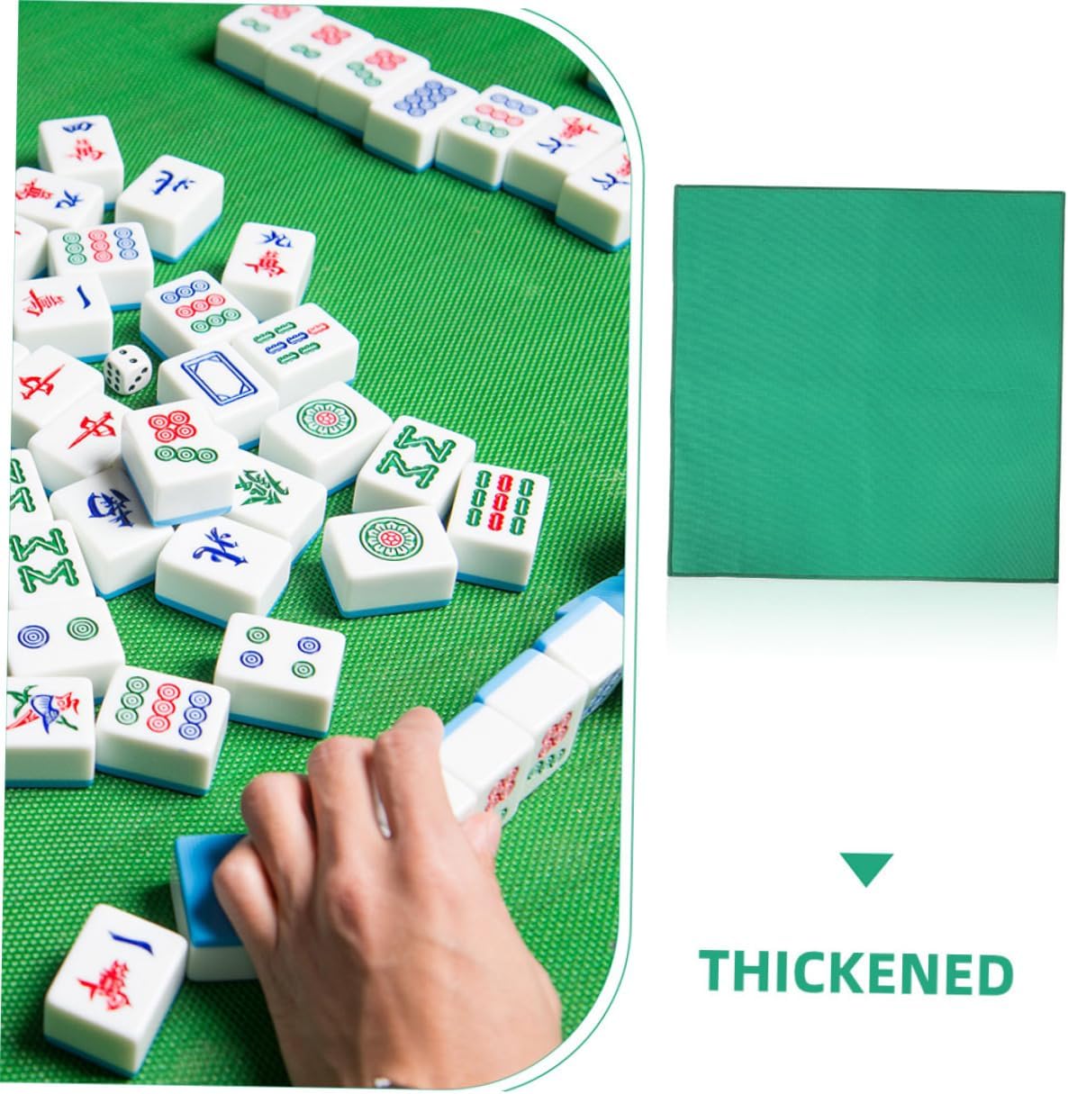 2Pcs Mahjong Mat Thick Noise Reduction Nonskid Square Table Cover for Poker Card and Board Games Mat for Enhanced Gameplay and Stability Square Tables