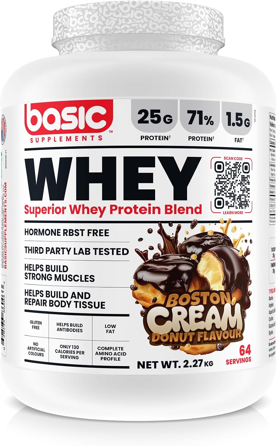 Basic Whey Protein Powder, 25g Protein, Complete Amino Acid Profile ...