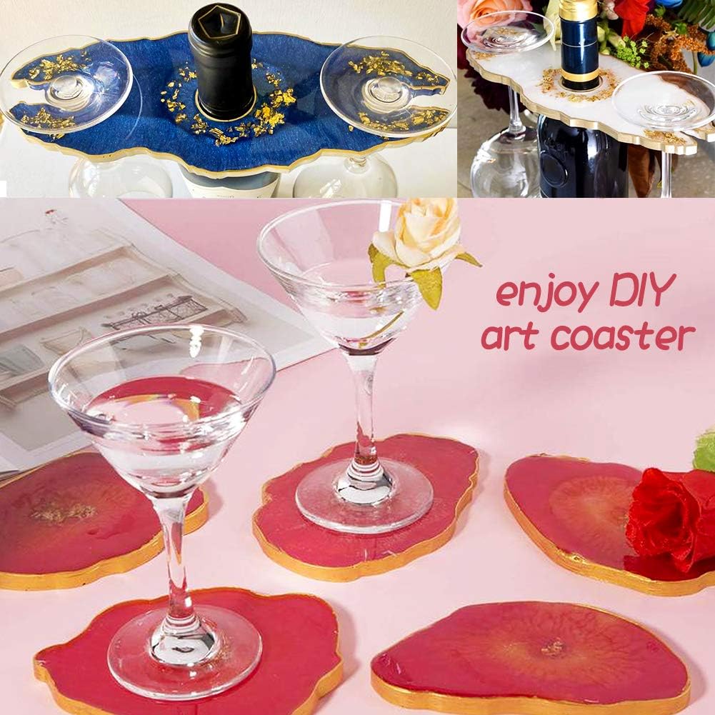 Geode Coaster Mold, 10pcs Coaster Molds for Resin Casting, Round Coaster Molds for Making Faux Agate Slices, Resin Geode Coaster, Cups Mats, Wine Glass Holder