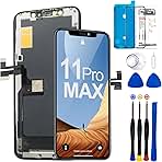for iPhone 11 Pro Max Screen Replacement 6.5" (A2161/A2220/A2218) Full HD LCD Display COF Touch Screen Digitizer Full Assembly with Repair Tools Kit, Waterproof Adhesive and Tempered Glass