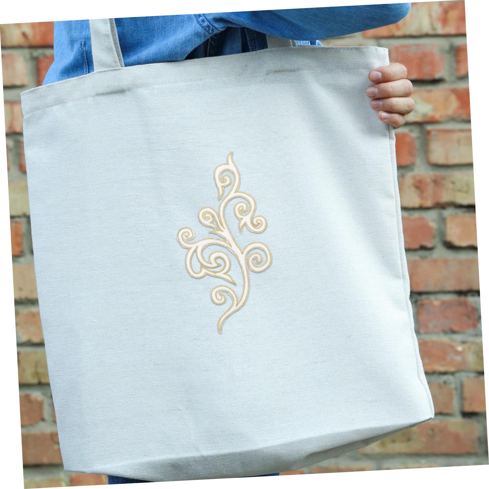Kleiderapplikationen, Gestickte Blumen-Stoffaufnäher(White)