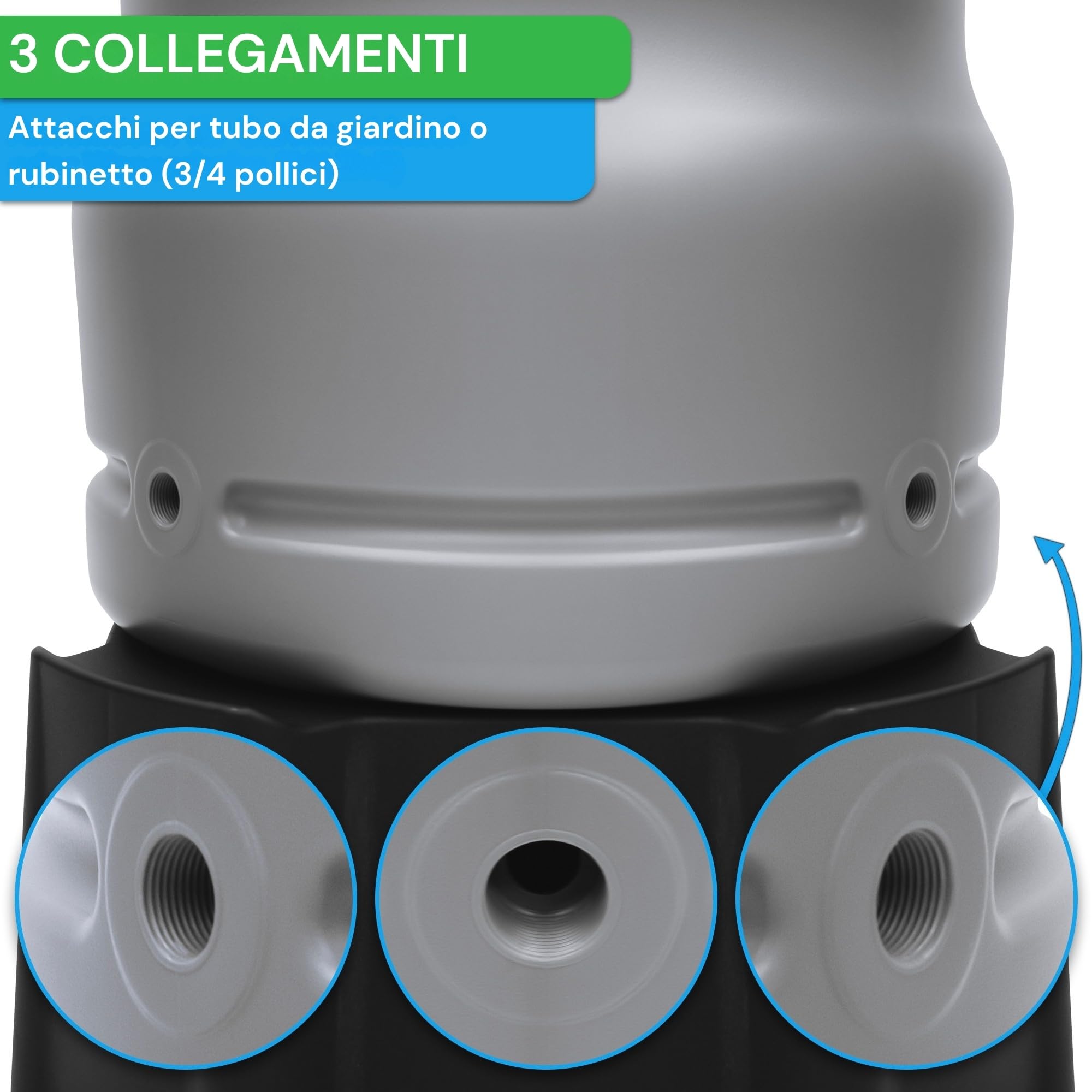 YourCasa Cisterna per Acqua Piovana 110L [RainBell] con Piedi di Supporto, Coperchio & Rubinetto - Raccoglitore di Acqua Piovana Resistente al Gelo in Plastica - Serbatoio per Acqua Piovana