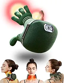 Massageador Elétrico Maozinha Profissional Muscular Para Pescoço Ombros Portátil Silencioso Recarregável Deep 3d Alívio Da Dor Relaxamento Muscular Verde-escuro