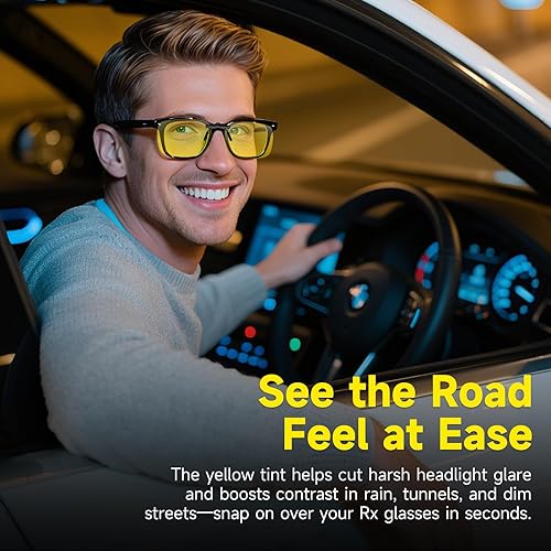 Miniatura 2 de Polarized Clip-On & Flip-Up Driving Glasses Night Vision & Sun Lenses, UV400 Over-Glasses