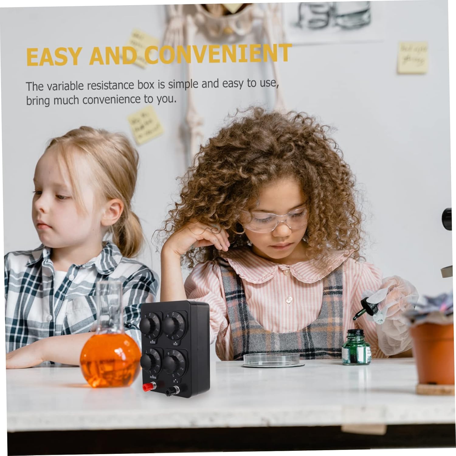 CHILDWEET Physical Variable Resistance Box Simple Resistor Teaching Tool for School Lab