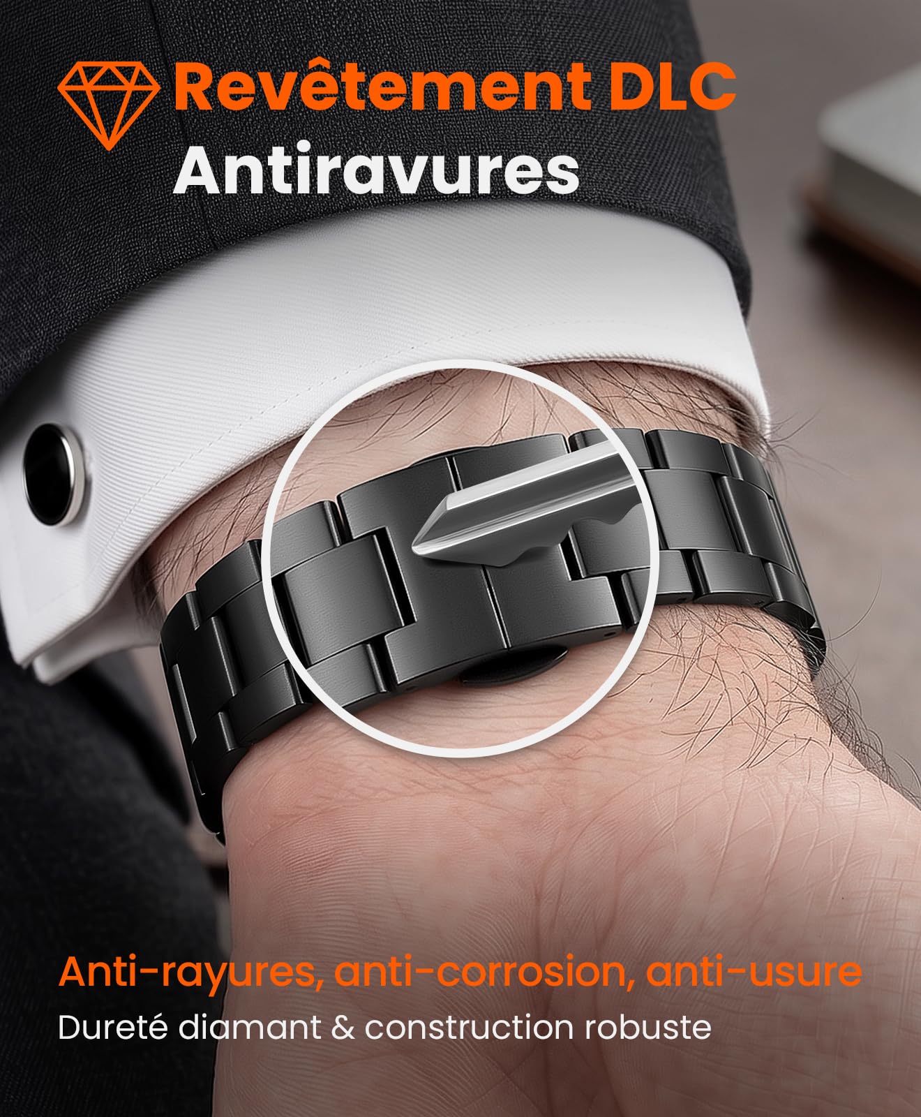 Bracelet en titane de grade 5 pour Apple Watch Ultra 3/2/1 49 mm et Series 11/10 46 mm, bracelet de montre Ultra 3 réglable sans outil pour homme avec fermoir papillon sécurisé