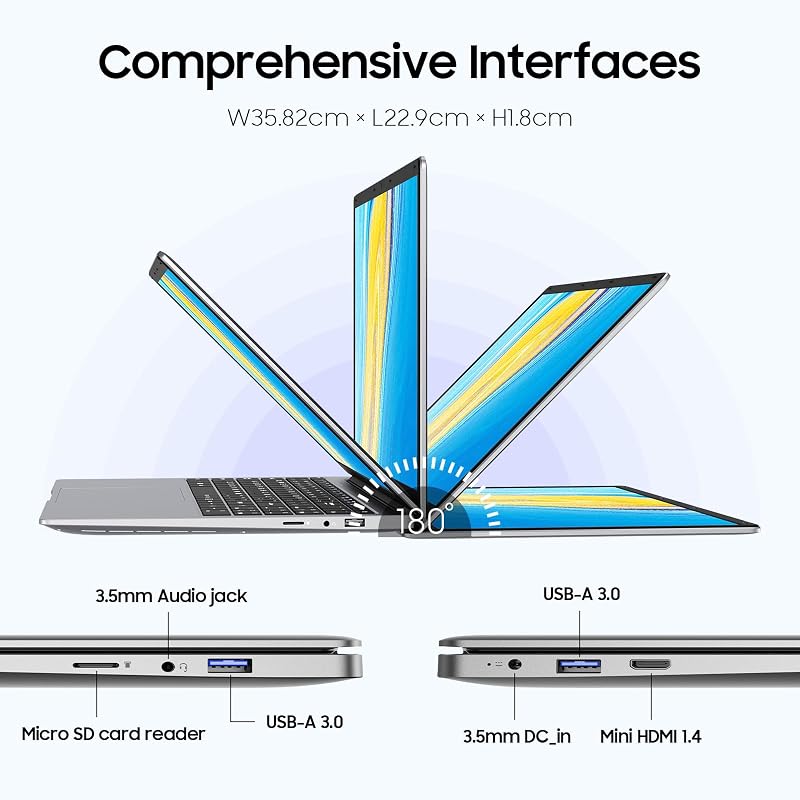 EYY 15.6" Laptop Computer, Win 11 Laptops with 8GB RAM 256GB SSD, Celeron N4000 Processor, 100% sRGB Screen, for Business, Student & Everyday Tasks, 5000mAh Battery, Dual Band WiFi image 6