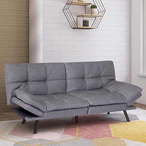 Miniatura 9 de Hcore Convertible Futon Sofa Bed Couch,Faux Leather Futon Couch Bed,Memory Foam Loveseat Sleeper Sofa Bed,Small Splitback Modern Sofa Couch for