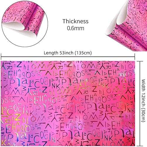 Miniatura 14 de HYANG - Hojas de piel sintética con letras plateadas en relieve, 1 rollo de 12 x 53 pulgadas, piel sintética muy adecuada para aretes de cuero