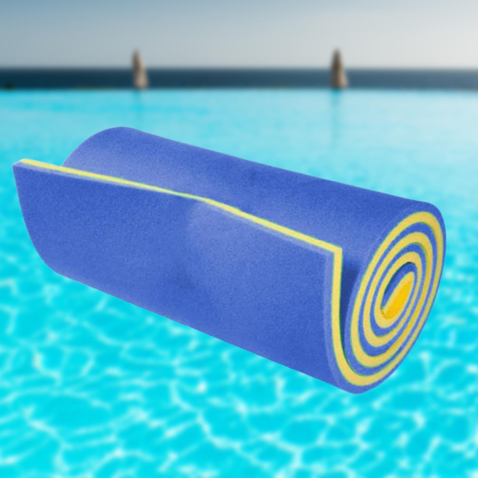 Colchoneta Flotante con Hamaca de Piscina para Adultos , Azul y amarillo