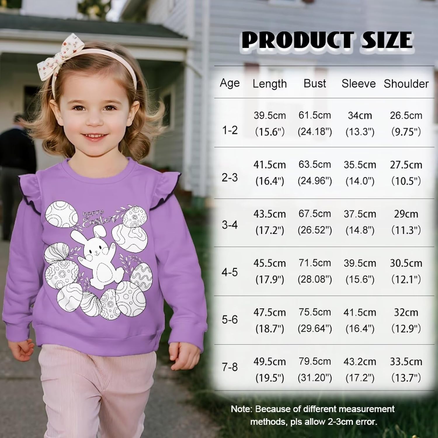 Easter Themed DIY Coloring Sweatshirt Kit for Girls Color Your Own Sweatshirts with 8 Markers