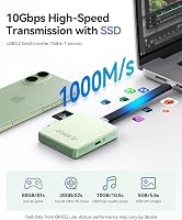 Cititor de carduri magnetic și carcasă M.2 SSD ORICO 5 în 1 pentru iPhone 15 16 17 Pro, TF, SD 3.0, NVMe 2230 2242, negru, fără SSD, USB 3.2 10Gbps, PD 100W 3