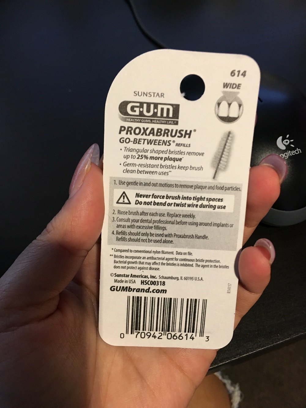 Gum Go Betweens Proxabrush Refills, Wide, 8-Count Packages (Pack of 6) : Industrial & Scientific