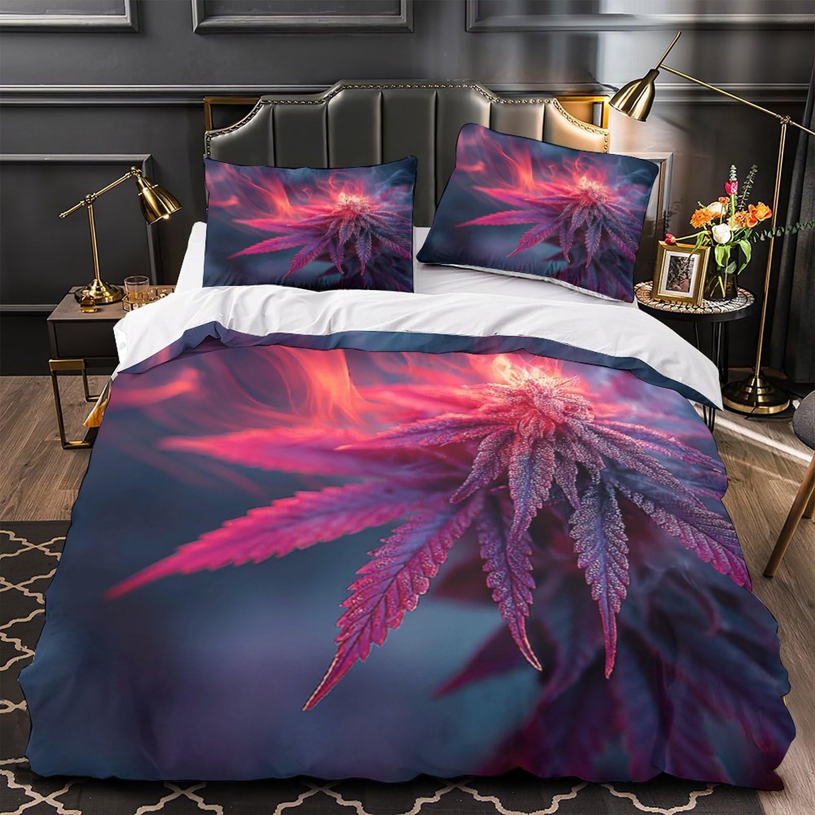 Parure de lit 3 pièces imprimé 3D drap de couette pour chambre invités King
