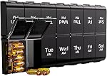 Colorwing Organisateur Extra Large Pill 2 Horaires par jour, hebdomadaire XL AM PM Cas de pilules, 7 Pill Box de jour deux fois par jour, surdimensionné quotidien Pill Organisateur de pilules pour les vitamines, grand contenant de pilule, distributeur de médicaments
