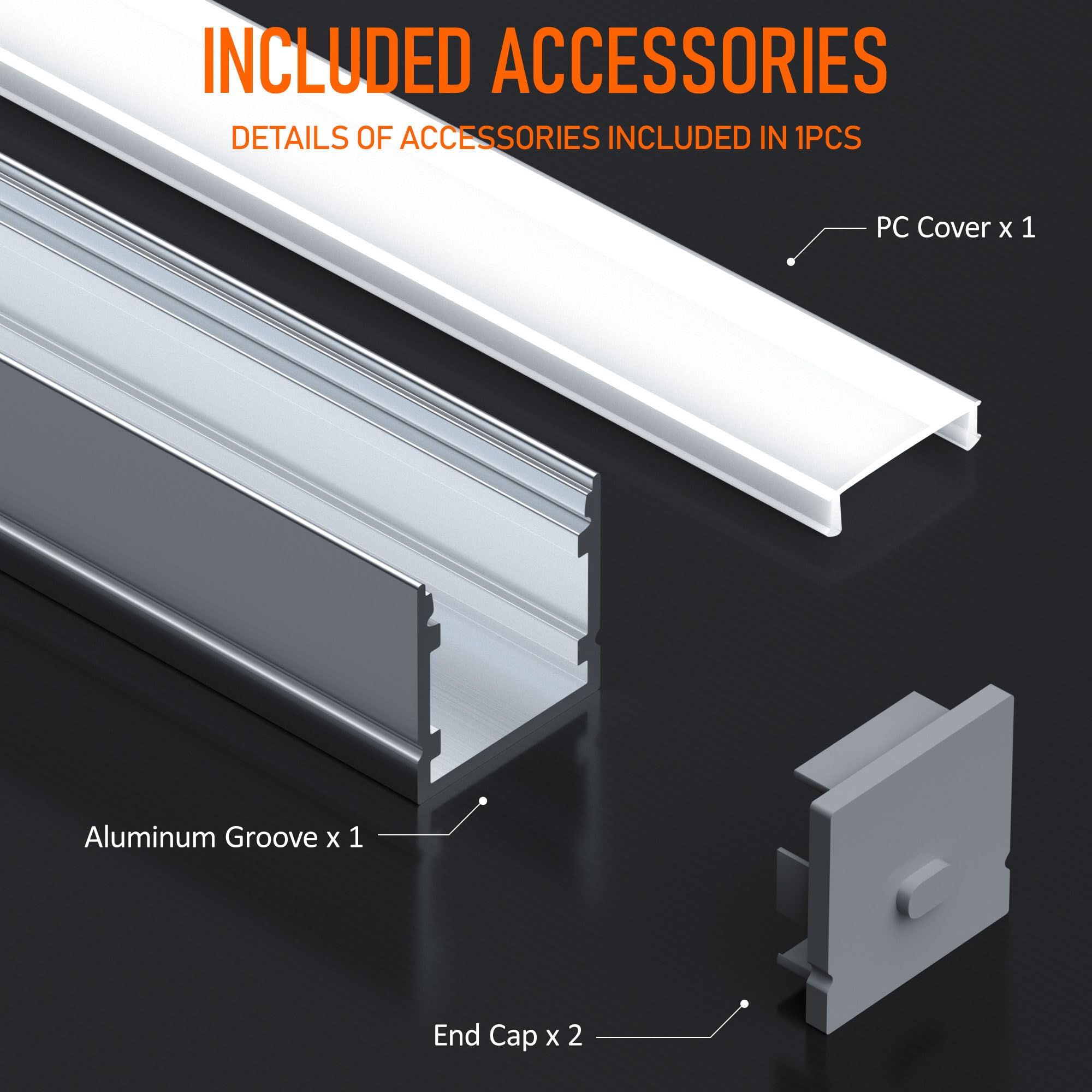 Profil LED 2m×30 z aluminiumu w kształcie U z mleczno-białym pokryciem, kanał z dyfuzorem, szyna aluminiowa do taśm LED, listwa aluminiowa do profili LED, kanał świetlny z taśmą LED i
