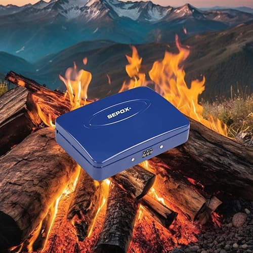 Miniatura 2 de SEPOX Twins - Caja de seguridad portátil de acero, gabinete de almacenamiento seguro de viaje personal para artículos pequeños, con cable de 3 pies