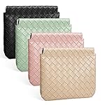 BUSOHA 4 PCS Small Makeup Bag for Purse, Mini Portable Cosmetic Bags for Women, Weave Coin Purse Lipstick Cosmetic Accessories Organizer, Small Travel Kit Storage Pouch