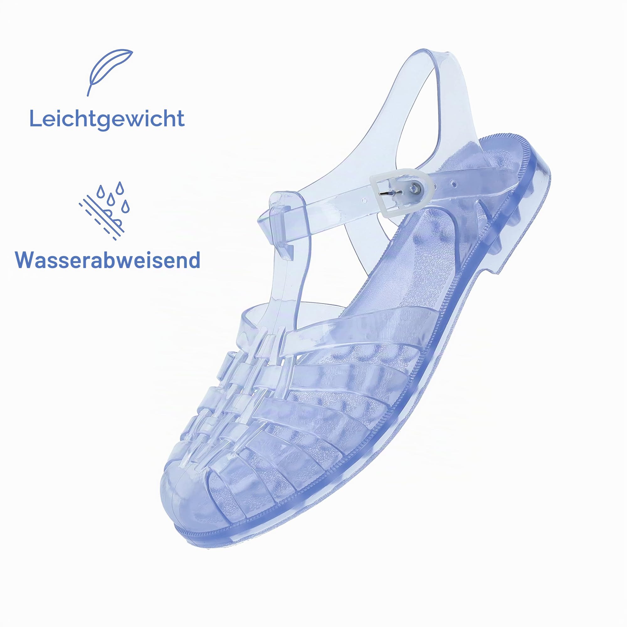Andrés Machado - Unisex Sandalen - AM188 - aus robustem PVC mit verstellbarer Schnalle - Bequeme Sommerschuhe für Strand, Pool und Freizeit - Größen 32 bis 46 EU
