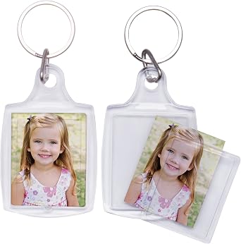 Snapins 1.25" x 1.563" Acrylic Photo Snap-in Keychains - Pack of 25