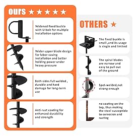 Eurmax USA Ground Anchors Heavy Duty Adjustable L-Shaped Head Shed Tent Stakes Trampoline Anchors, Trampoline Stakes for Sheds,Swing Sets,Mobile Home,Carports Set of 4(Black)