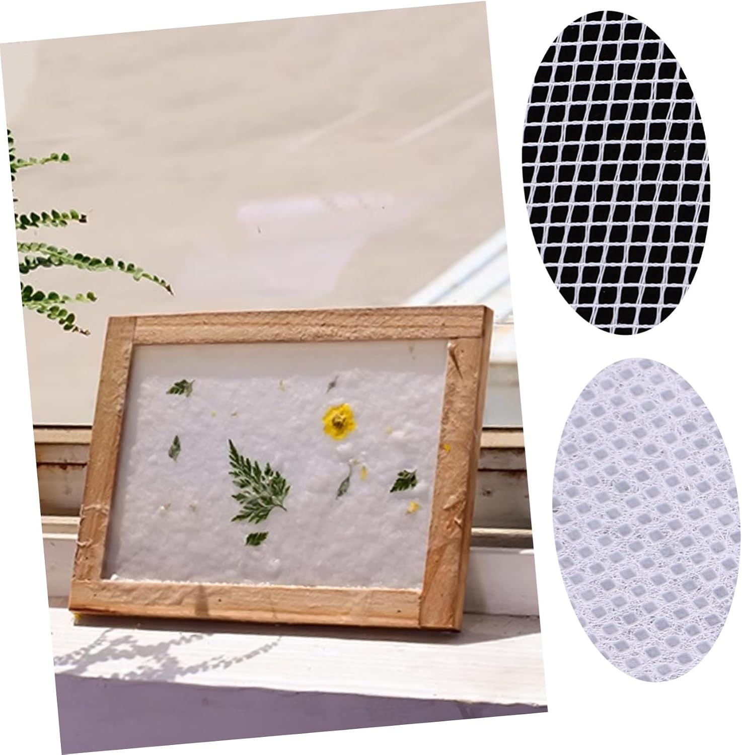 Gadpiparty Handmade Paper Making Kit for Boys and Girls 7x5 Inch Replacement Screen Mould and Deckle Craft Mesh Cloth for DIY Paper Crafts and Dried Flower Art