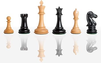 The House of Staunton - The Capablanca Luxury Chess Set - Pieces Only - 4.0" King - Genuine Ebony