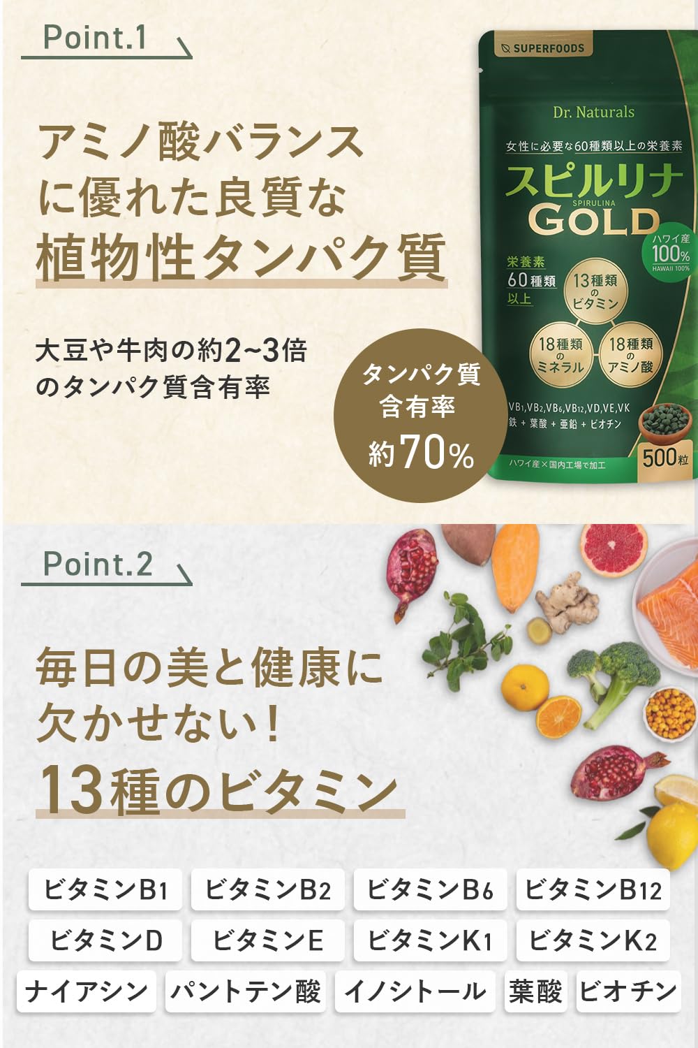 Amazon | 【薬剤師監修】 Dr.Naturals スピルリナゴールド スピルリナ