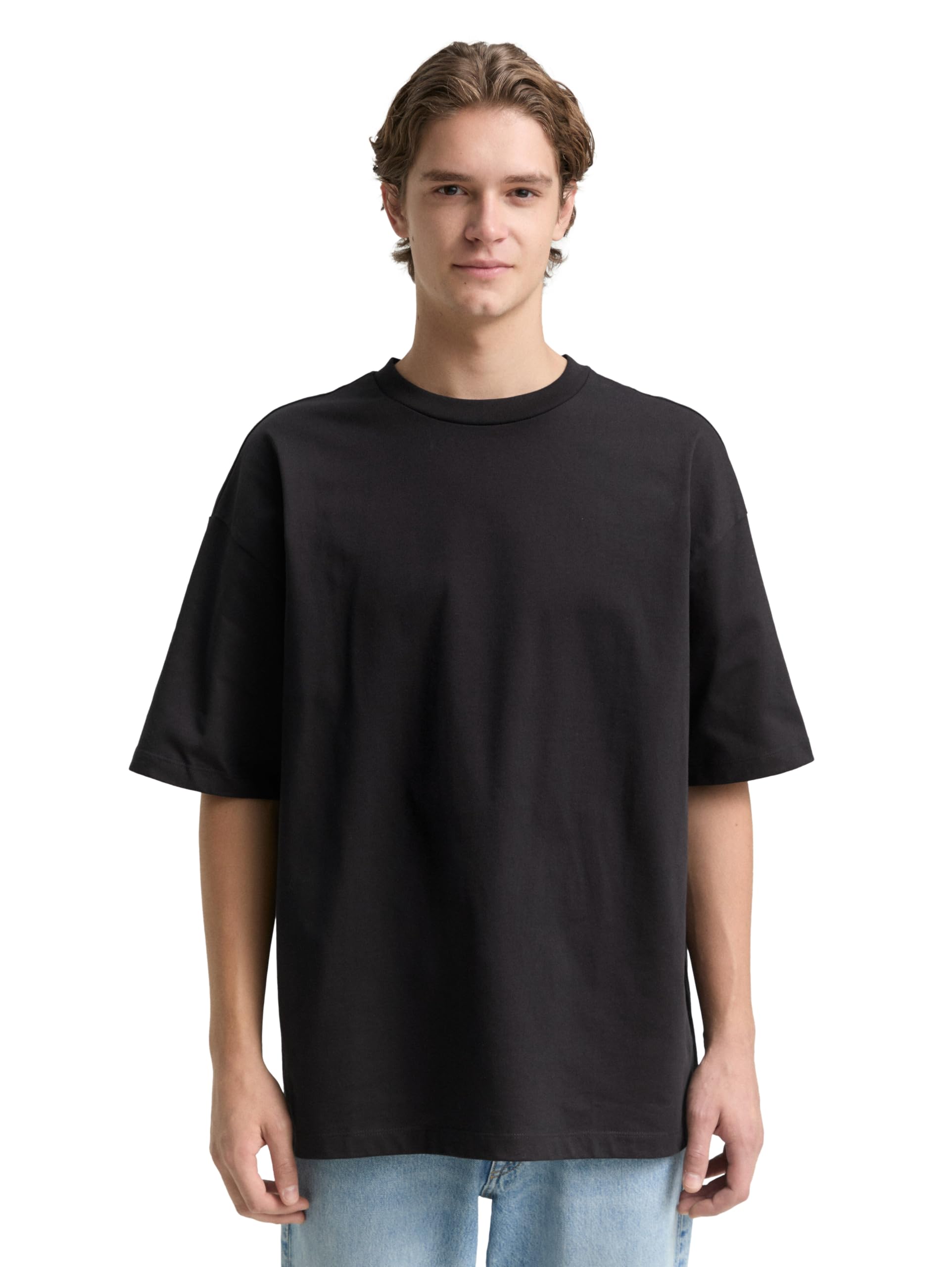 TOM TAILOR Denim Men's Oversize Basic T-Shirt, 29999 - Black, L