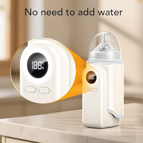 Miniatura 4 de BRRNOO Portable Bottle Warmer Fast Heating Adjustable Temperature Rechargeable Travel Baby Milk Water Warmer for Home Outdoor Use