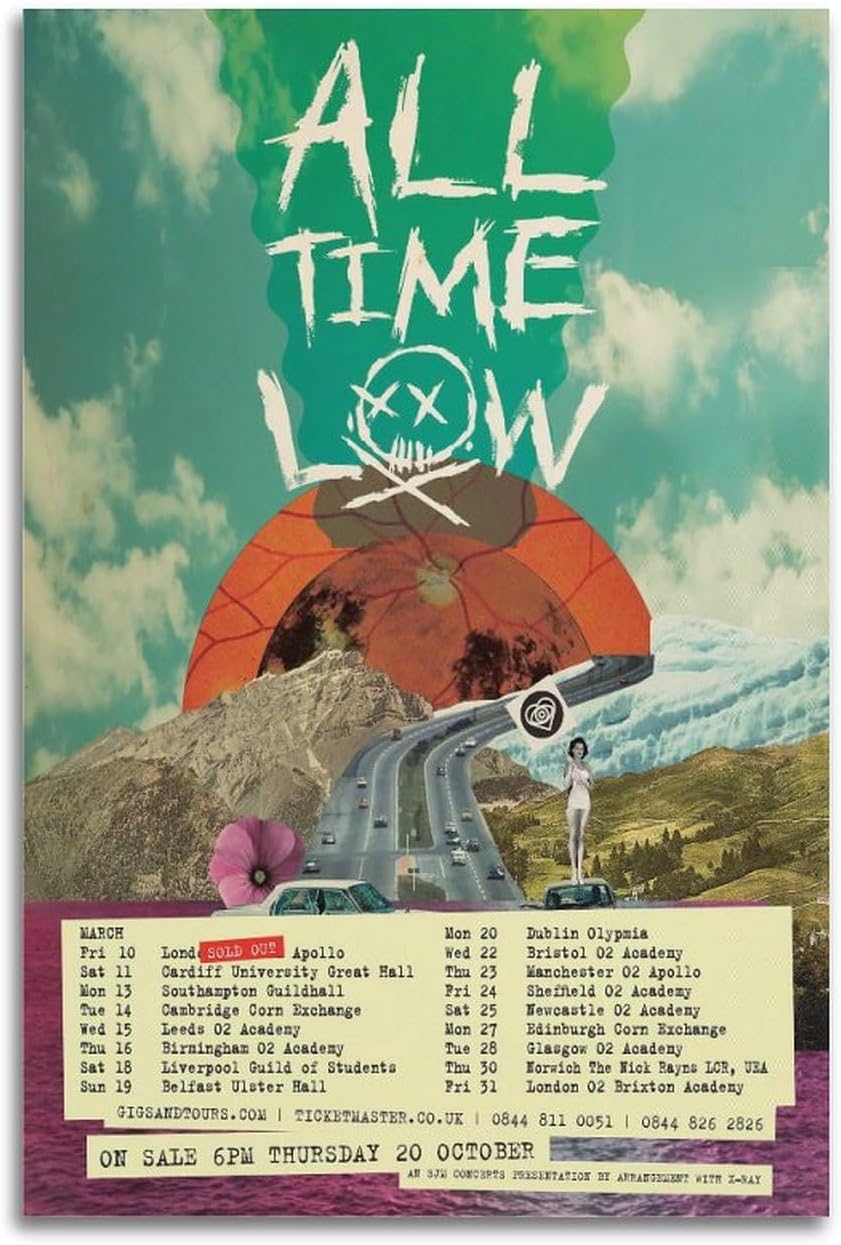 All Time Low Album Posters for Bedroom Walls Vintage Album Music Canvas Posters Artistic Painting Pictures Album Cover Posters 12x18inch(30x45cm) Unframe-style